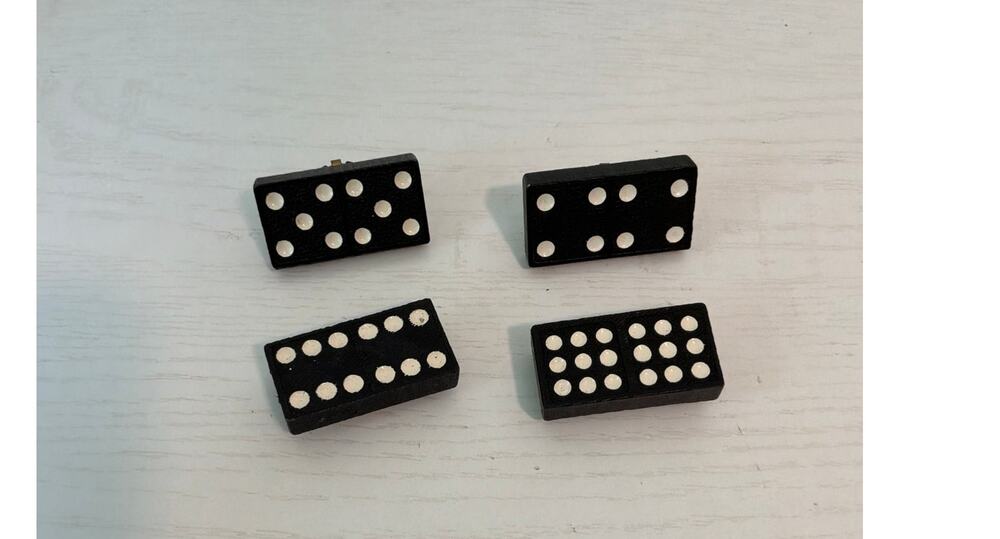 Vintage Domino Button Covers Set of 4